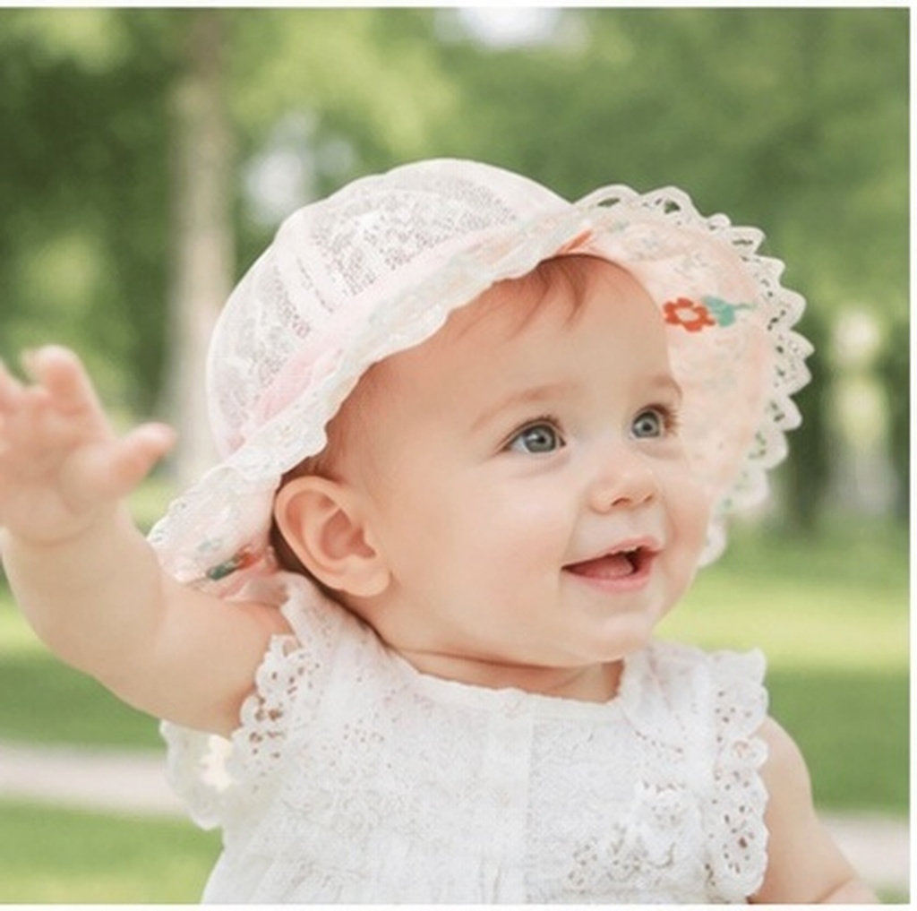 Sun Hat Wide Brim - Baby Girl Summer Breathable Mesh Fisherman
