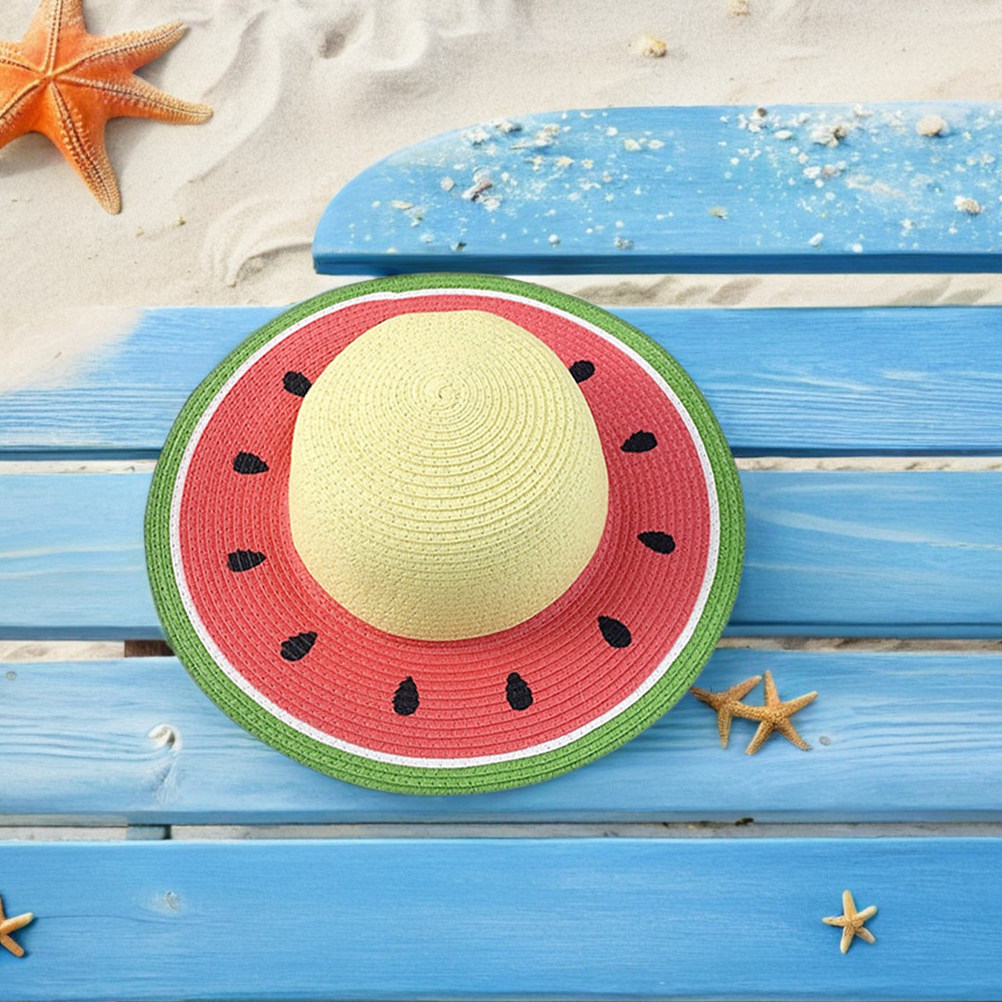 Girls Watermelon Straw Hat Sum - đánh giá và giá Sun Hat Wide Brim