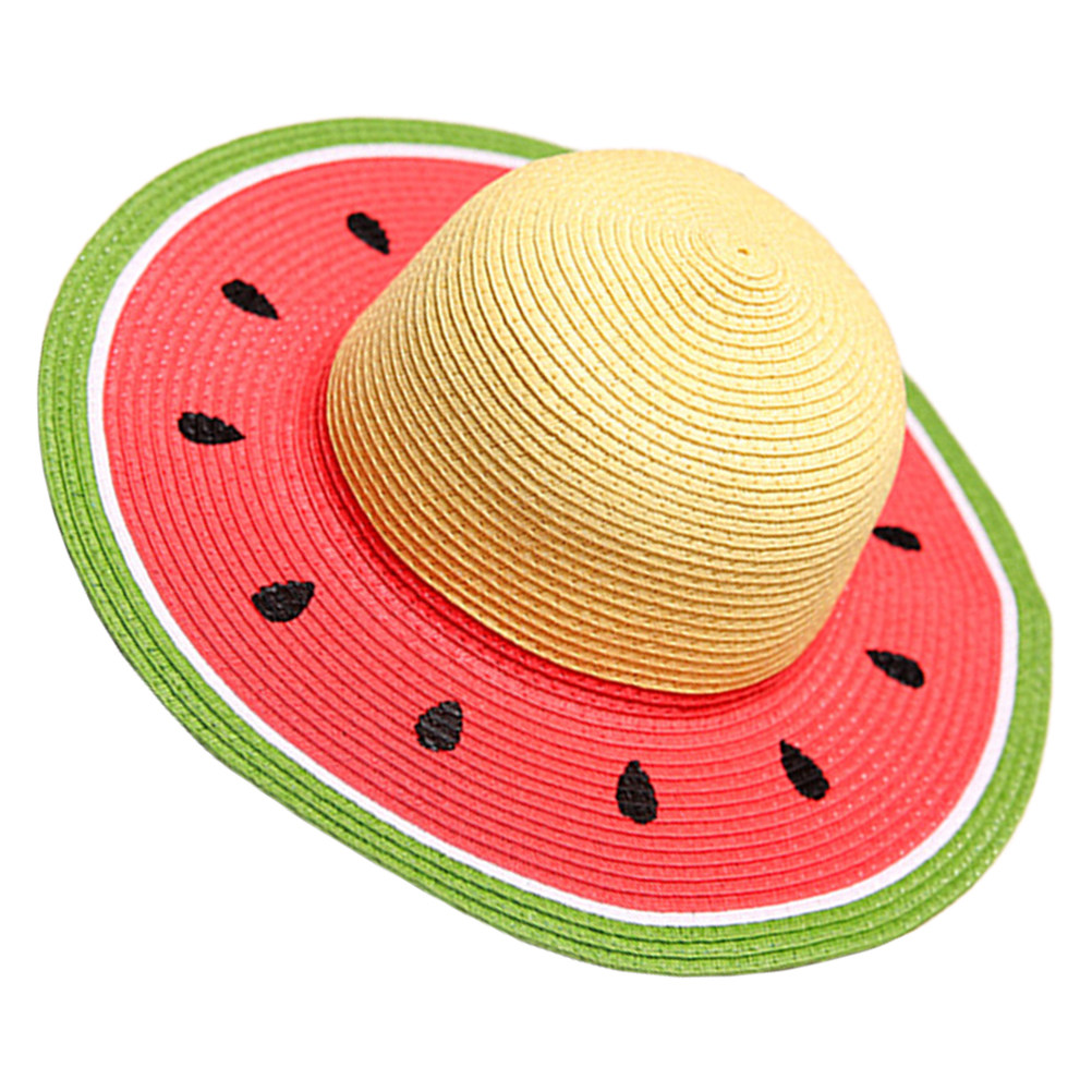 Girls Watermelon Straw Hat Sum - đánh giá và giá Sun Hat Wide Brim