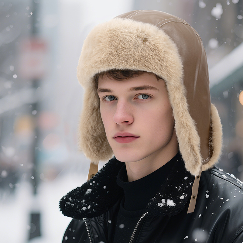 Men Winter Warm PU Leather Tra - đánh giá và giá Trapper Hat Ear Flap