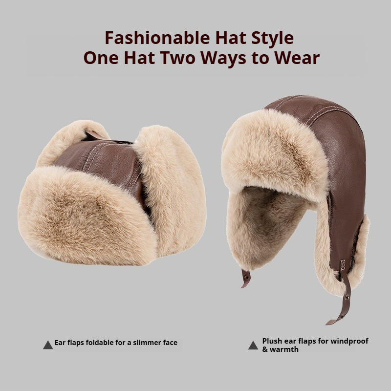 Men Winter Warm PU Leather Tra - đánh giá và giá Trapper Hat Ear Flap