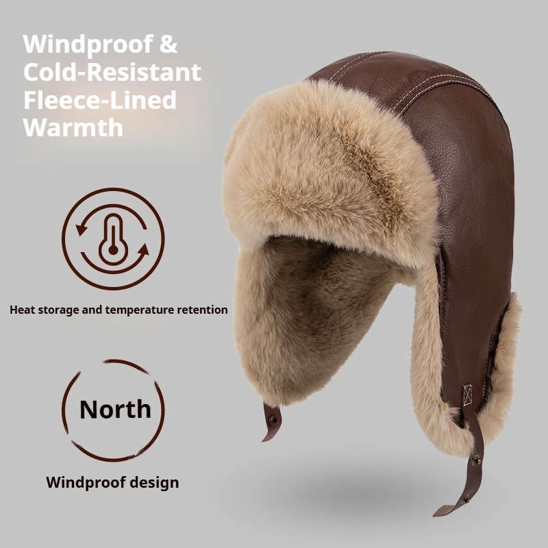 Men Winter Warm PU Leather Tra - đánh giá và giá Trapper Hat Ear Flap